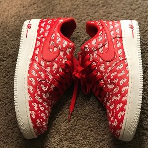Nike Air Force 1 Low All Over Logo Red